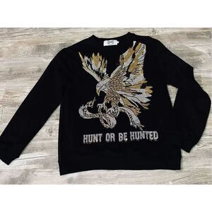 DNA Premium Wear Mens Rhinestone Eagle Sweatshirt Size M